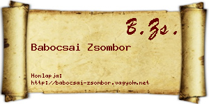 Babocsai Zsombor névjegykártya